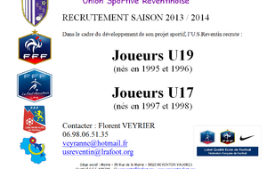 Recrutement U17 / U19