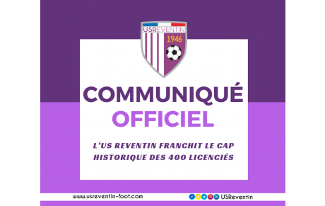 Communiqué officiel : L'US Reventin franchit le cap historique des 400 licenciés