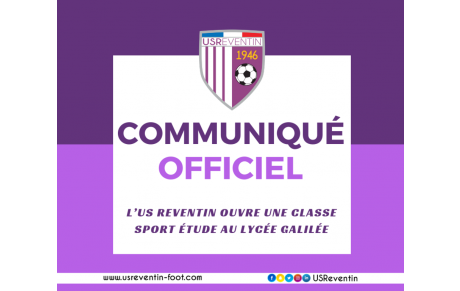 Communiqué officiel : L’US Reventin ouvre une classe sport-étude au Lycée Galilée